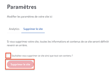 Comment supprimer mon site Jimdo?