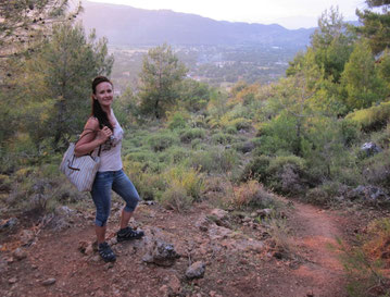 Christine Hopfgarten, psychotherapist, in nature, reflecting and connecting with the outdoors
