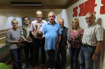 Ingrid Seiler (von links), Ferdinand Uecker, Michael Meixner, Michael Kühn, Robert Fischer, Mareile Pieper und Holger Seiler