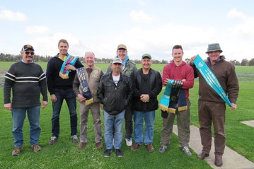 L - R. Peter Finn, Mark Rosenboom, Brian Reid, Colin Finn, David Jackel, Ben Mason, Peter Roper. Front - Gil. Farish.