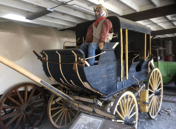 Largest artifact of the Kern Valley museum - and a quite impressive one for film buffs - is the Stagecoach used in the river crossing of John Wayne's classic 1939 western. For this scene, a mud wagon was dressed to look like the regular stagecoach. 