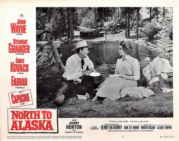 John Wayne used to hunt in the San Bernardino mountains but it took him 20 years to come back to Cedar Lake after "The Shepherd of the Hills": a portion of "North to Alaska" was filmed there.