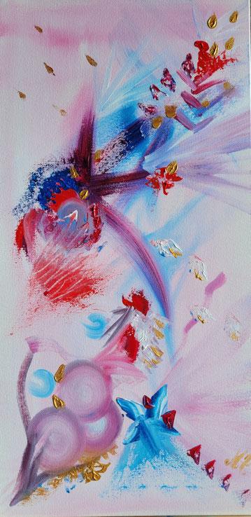 Toile acrylique 40cm de large et 80 de hauteur.
