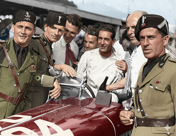 Aldo Marazza (Officine A. Maserati) con su Maserati 6CM