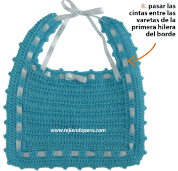 babero tejido en crochet