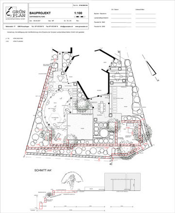 CAD Plan, Schwarz weiss, Baueingabe