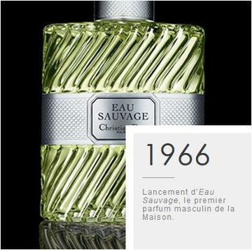 1966 - LANCEMENT D'EAU SAUVAGE, LE PREMIER PARFUM MASCULIN DE LA MAISON.