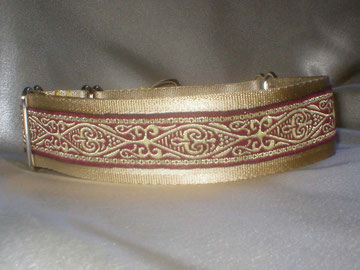 Martingale, Halsband, 4cm, Gurtband champagnerfarben, edele Borte