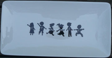 Plat à cake Silhouettes Noir