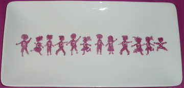 Plat à cake Silhouettes Framboise