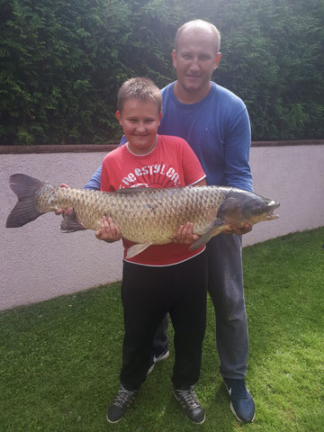 Alexander Krugov, 22.06.2019 um 13.00 Uhr, Graskarpfen (Morgensternteich), 110 cm/15,8 kg