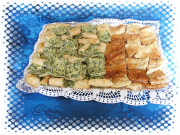 Pizza sfoglia di spinaci e con cotto