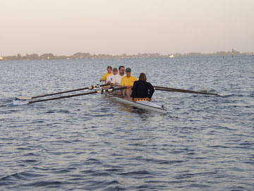 4+ rowing in the morning