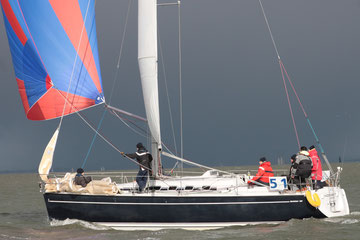 Bei einer Regatta im Wattenmeer