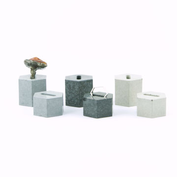 Concrete Hexagon Upright Ring Stands By PASiNGA