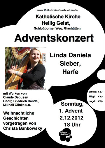 Adventskonzert 2012 in Glashütten, Harfe solo