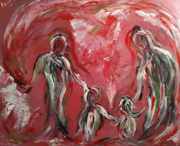 Famille - Acrylique - 55 x 46