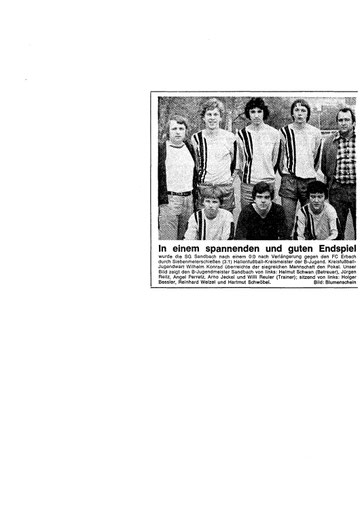 SGS B-Jugend Hallenkreismeister 1976