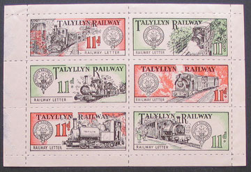 The 1957 sheet of six stamps (red & black leading), issued on the 23rd May 1957.