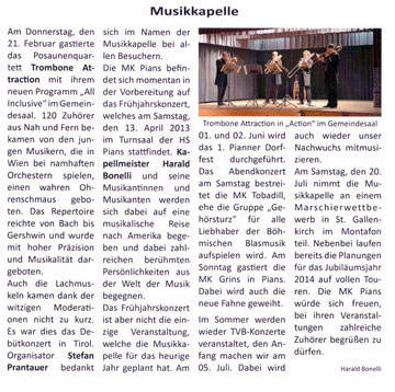 Bericht Gemeindezeitung Pians, Ausgabe 53, 01/2013