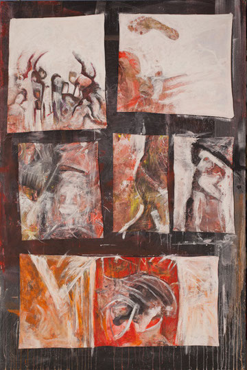 Acrylique sur toile et bois - panneau 