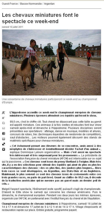 Ouest France, le 16 juillet 2011