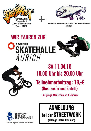 Wir fahren zur Skatehalle Aurich