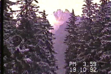 Blick auf Lomnitzer Spitze nähe Rebinok  im Oktober 1992