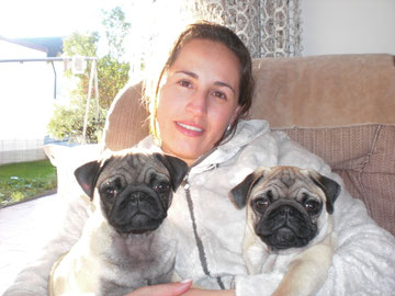 links Matheo ,rechts Garry & Matheos Mopsmama Luisa