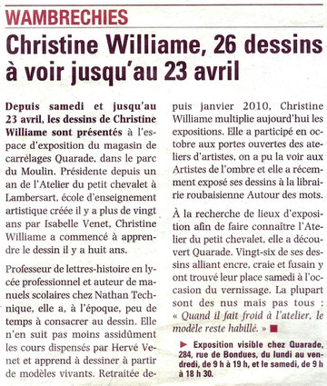 Article de "La voix du Nord", jeudi 14 avril 2011