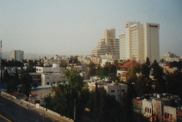 Blick aus dem Hotelfenster auf Amman