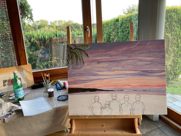 Atelier 17 octobre 2023, début de la peinture