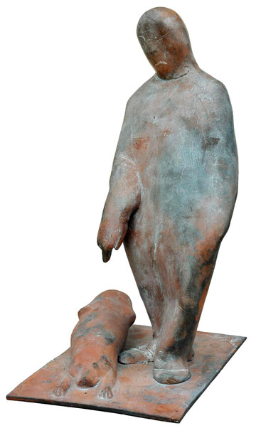 Herr und Hund, 2007, Höhe 51 cm