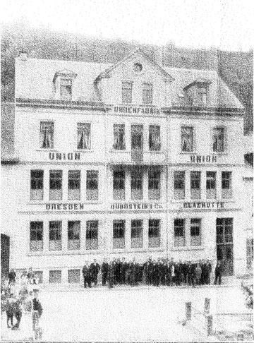 Das 1898 neu erbaute Fabrikgebäude der Firma Union