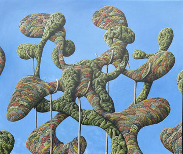 'Supported Garden' Oil on canvas 80 x95 cm