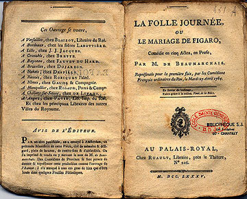Le mariage de Figaro, édition de 1785 (autorisée)