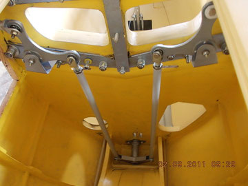 Aileron bellcranks and pushrod installation