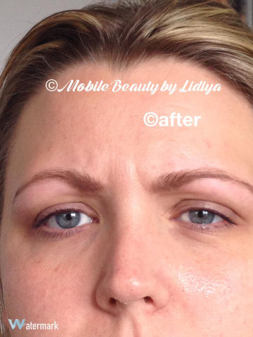 eyebrow threading and tinting and eyelash tinting after lidiya st albans home visit mobile