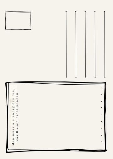  Postkarte "Zwergenhonig" Rückseite S/W lustiger Spruch Zentangle Zwerg Honigtopf Honig Biene