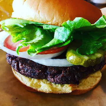 black bean burger at grass burger