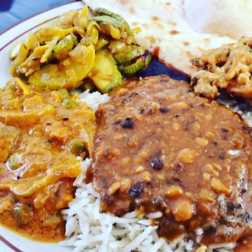 indian buffet at indian food and grocery