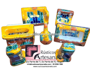 <img src=" Accesorios Decorado Desierto Fondo Mostaza en Talavera para Baño | Juego Hecho a Mano.jpg" alt=" Accesorios Decorado Desierto Fondo Mostaza en Talavera para Baño | Juego Hecho y decorado en México 100% a mano" />