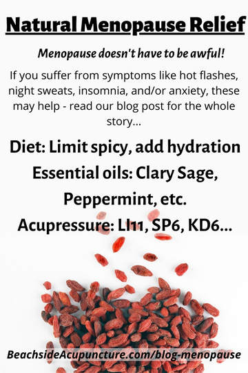 Natural Menopause Relief over goji berries, Beachside blog