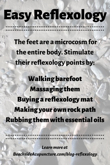 Easy Reflexology ideas over a woman walking on rocks at the beach