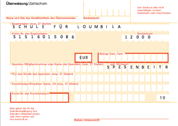 Zahlschein Spesenbeitrag