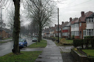 Hall Green semi-detached houses. Image by Erebus555 on Wikipedia, licensed under Creative Commons Attribution-ShareAlike 3.0 License.