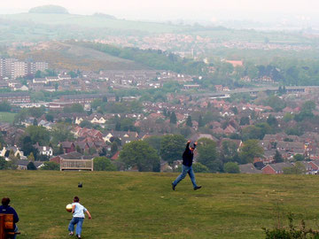 Lickey Hills, Rubery in the mid-ground, Frankley Beeches in the background (left). Photograph by cmdrgravy on flickr, copying permitted under Creative Commons Licence: Attribution-Noncommercial-No Derivative Works 2.0 Generic - See Acknowledgements.