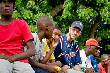 Keith hanging with some of the kids the DR