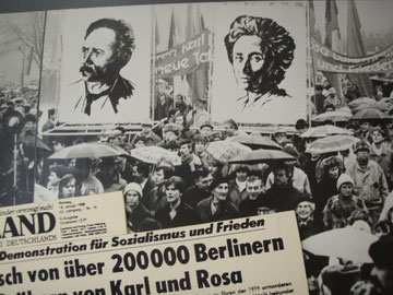 Mindedemo for Rosa Luxemburg og Karl Liebknecht i Østberlin i 1950'erne 