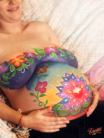 belly painting, art prenatal, maquillage prenatal